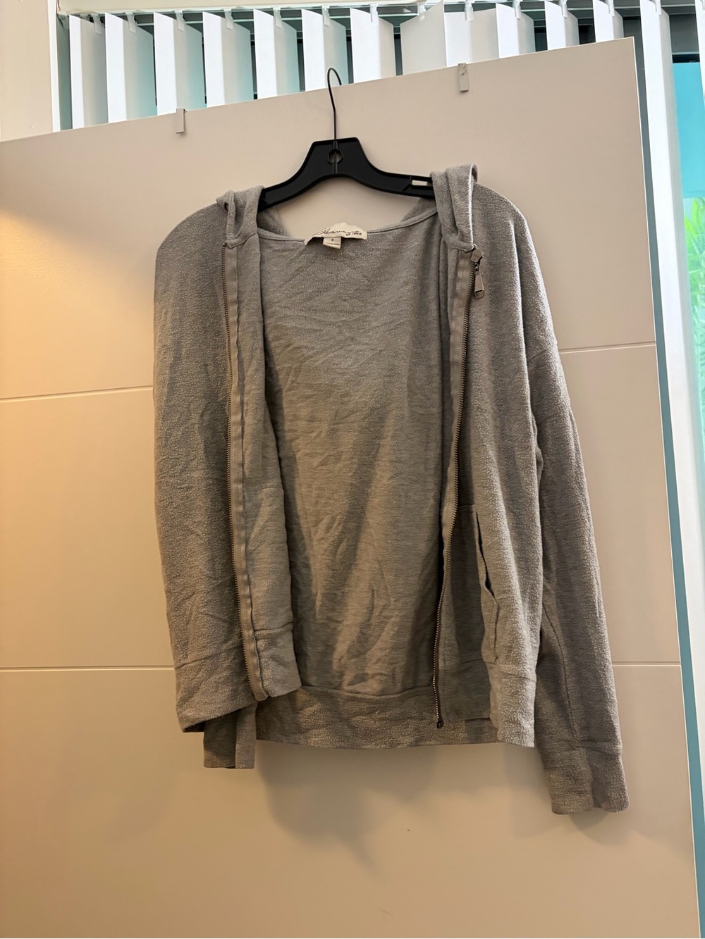 Vintage Havana Gray Zip-Front Hoodie